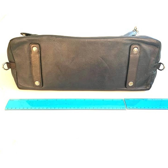 Coach Ashley Sateen & Leather Two-Way Shoulder Satchel Metallic Charcoal Grey - Picture 6 of 8